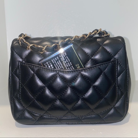 CHANEL SQUARE FLAP IN BLACK LAMBSKIN - Picture 3 of 12